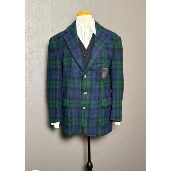 Vintage 1980's Plaid Wool Blazer from POLO by Ralph Lauren size M-L Tartan